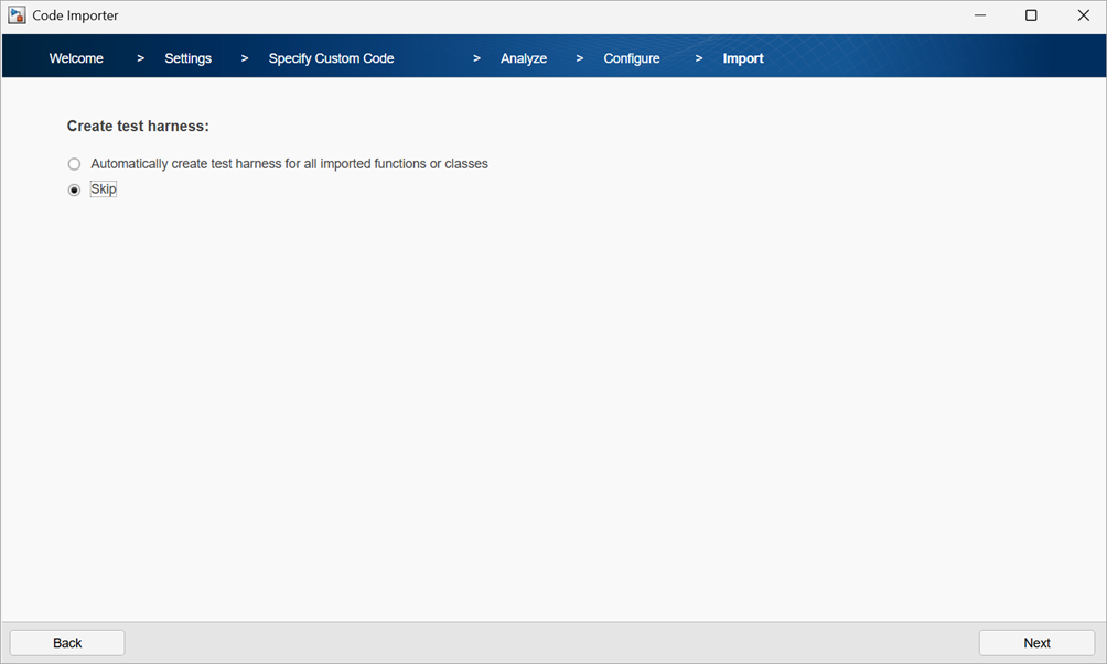 Page to create test harness.