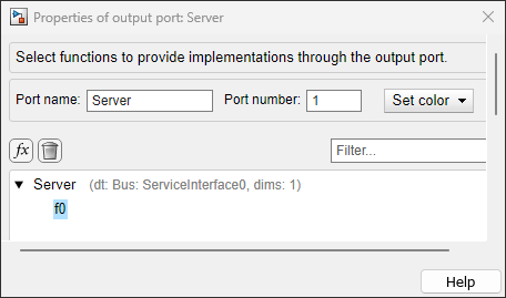 Block dialog for Function Element block.