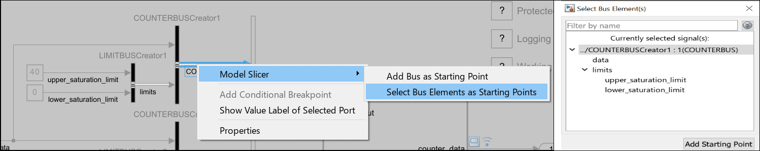 Figure showing the steps to add the bus elements as starting point.