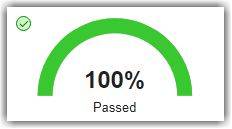 Gauge widget indicated percentage of tests that passed