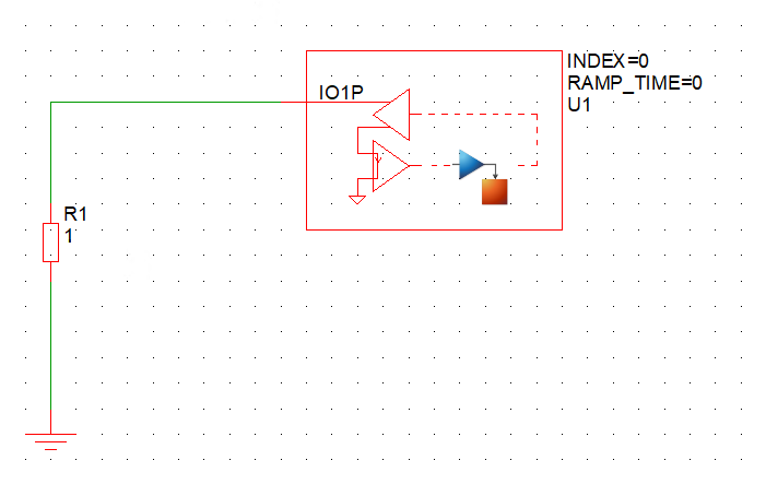 SIMetrix schematic of a resistor connected to a Cosimulation Interface with one port