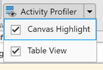 The Activity Profiler drop-down.