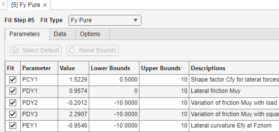 Tire Manager app fit step configuration