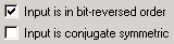 Set input is in bit-reversed order parameter and clear Input is conjugate symmetric parameter