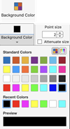 Background Color icon and a color picker palette.