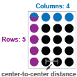 Symmetric grid, 4 columns and 5 rows.