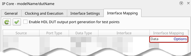 IP Core Interface Mapping table