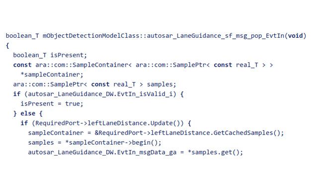 A C++ AUTOSAR Adaptive code snippet.