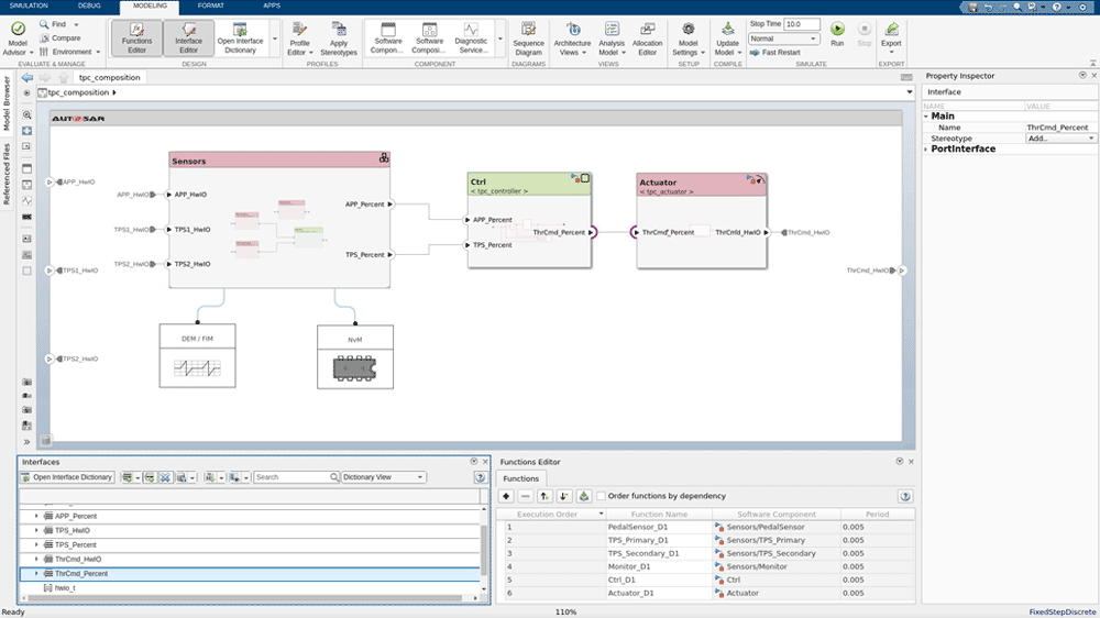 A screenshot of the AUTOSAR editor.