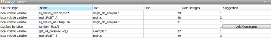 Constraint setup