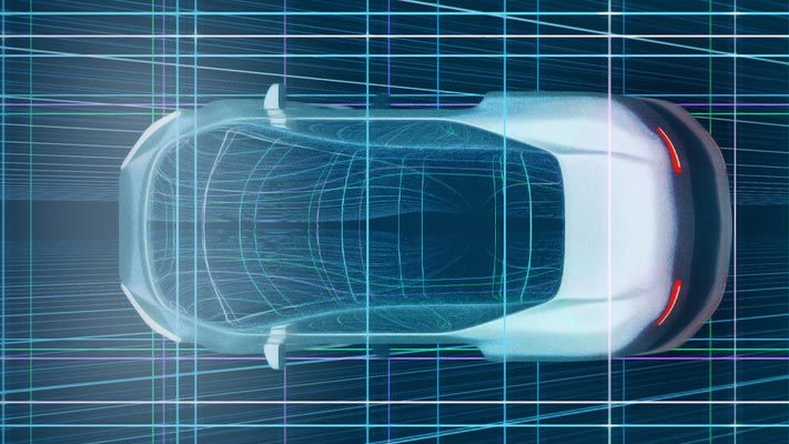 Illustration of an electric car