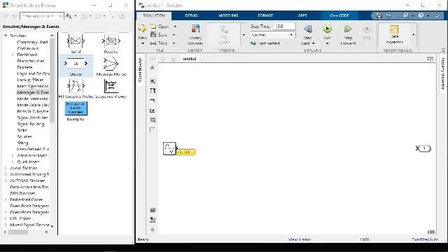 Use messages to model and generate C++ code for software compositions with message-based communication.